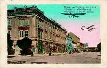 Run kolorovan pohlednice msta Veree s neumlmi aviony z potk letectv  (datum odesln: 24. listopad 1913)