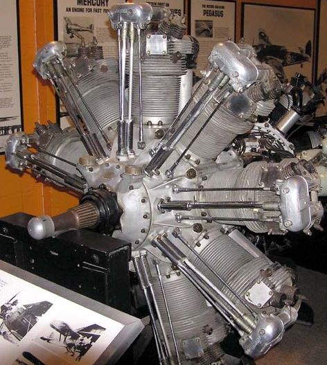 hvězdicový motor Bristol Jupiter v Bristol Industrial Museum, Bristol, Velká Británie